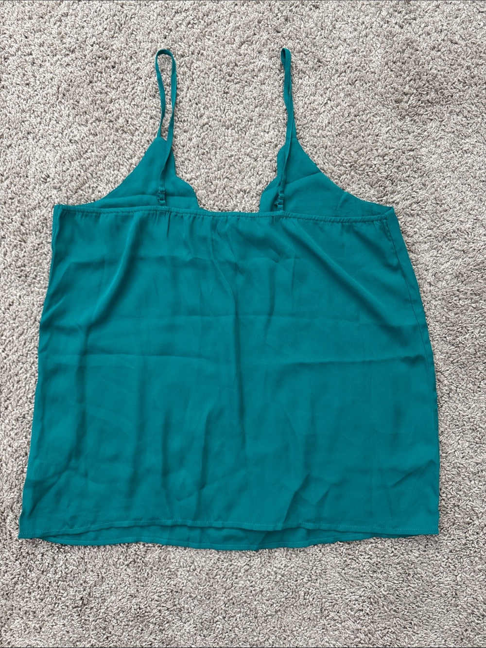 Shinestar Teal Double-Strap Scallop V-Neck Camisole - Picture 4 of 6